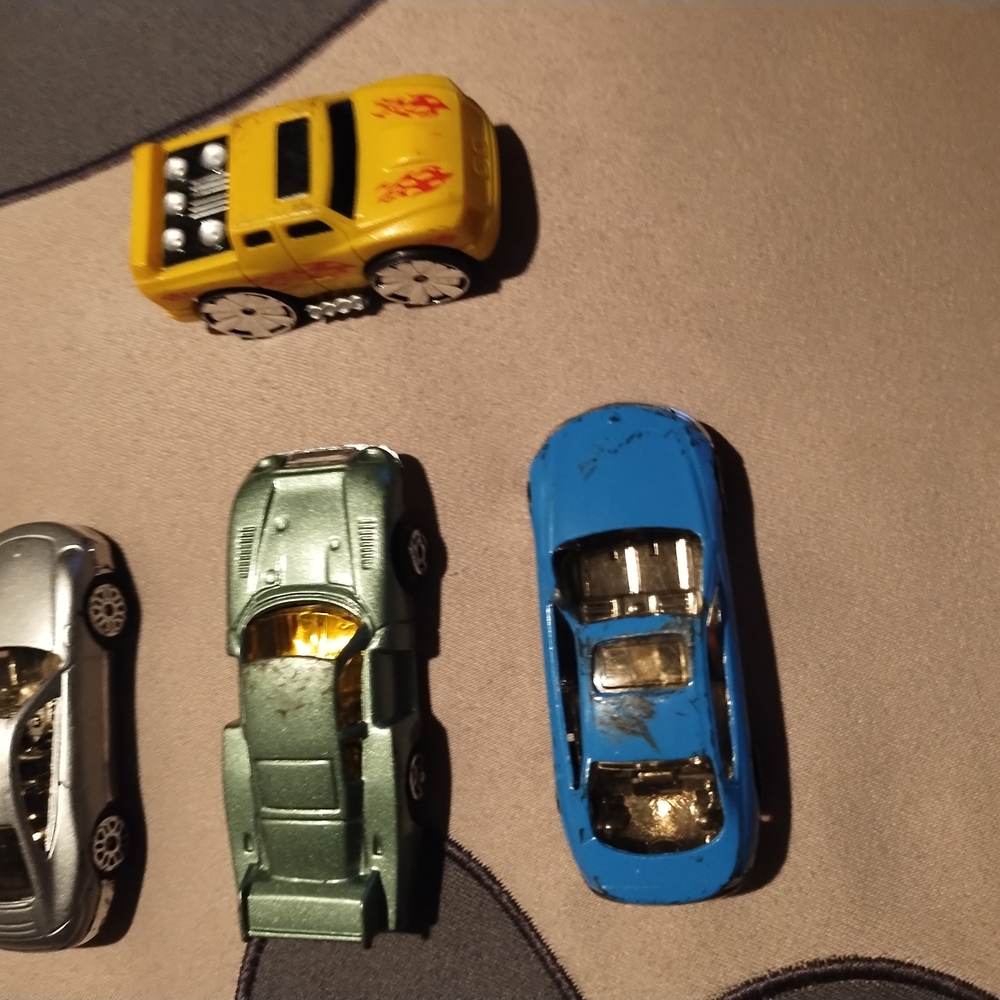 Blue and Yellow Toy Car Set
